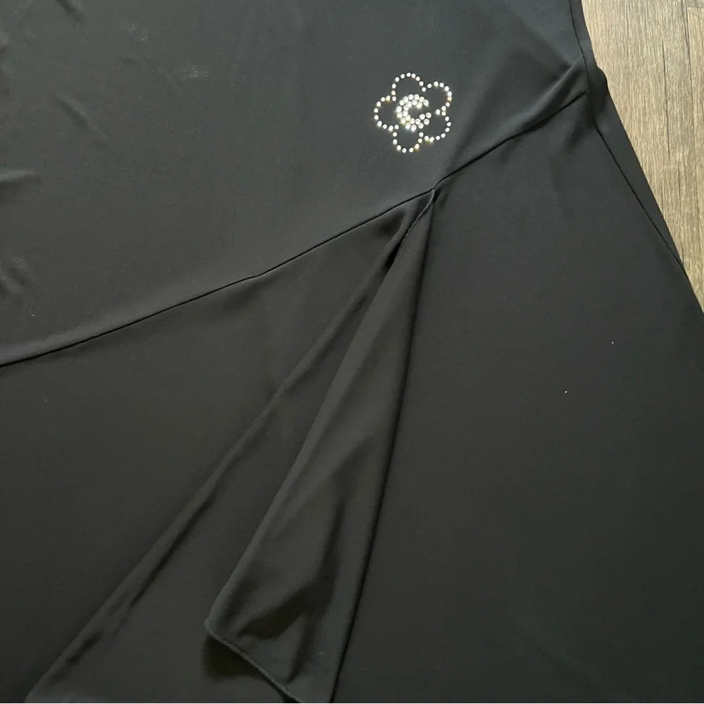 Carlton Sleeveless Black Fit & Flare Maxi Round Neck Slit Evening Gown Dress 12 - Picture 12 of 16